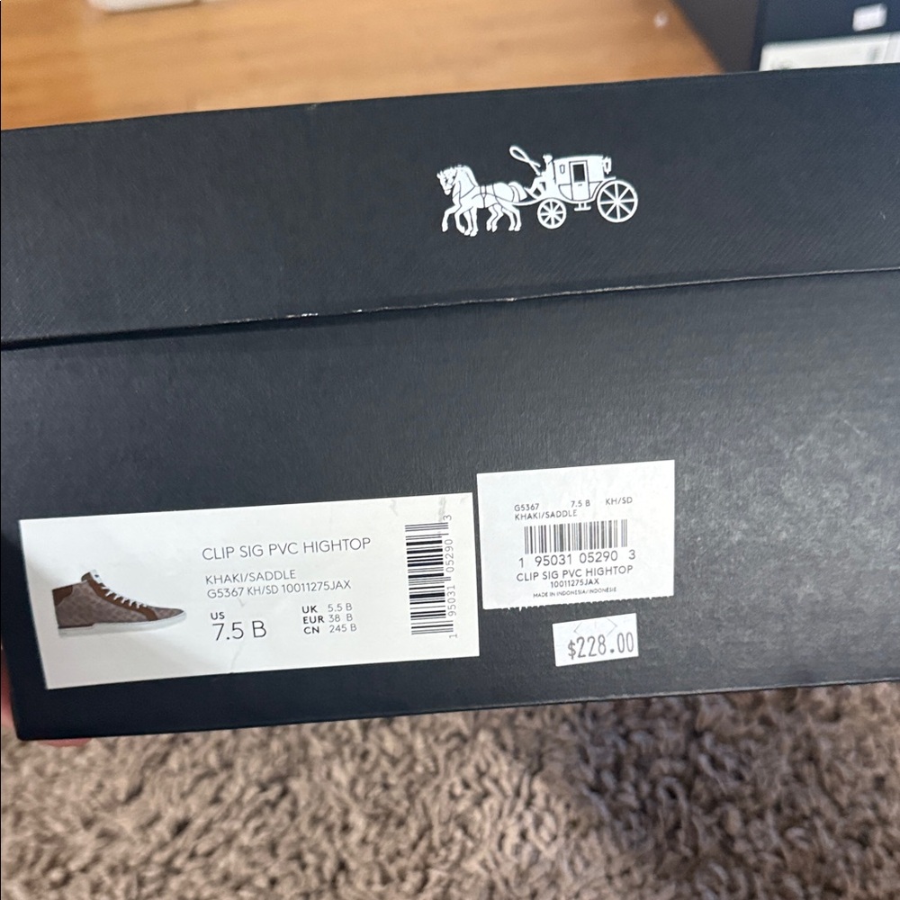 Coach Brown and Cream High-Top Sneakers - Picture 6 of 6